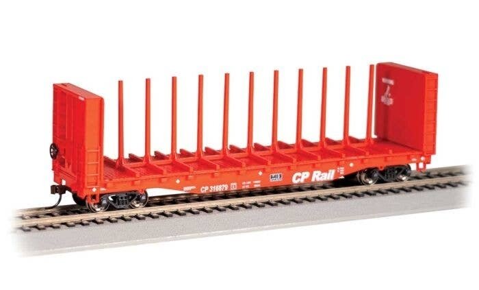 52′ Centerbeam Bulkhead Flatcar - Ready to Run -- Canadian Pacific 316879, HO, Bachmann Industries 12907