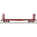 42′ Pulpwood Flatcar with Load - Ready to Run -- Gulf, Mobile & Ohio 3966 (Boxcar Red, N, Atlas Model Railroad Co. 50006948