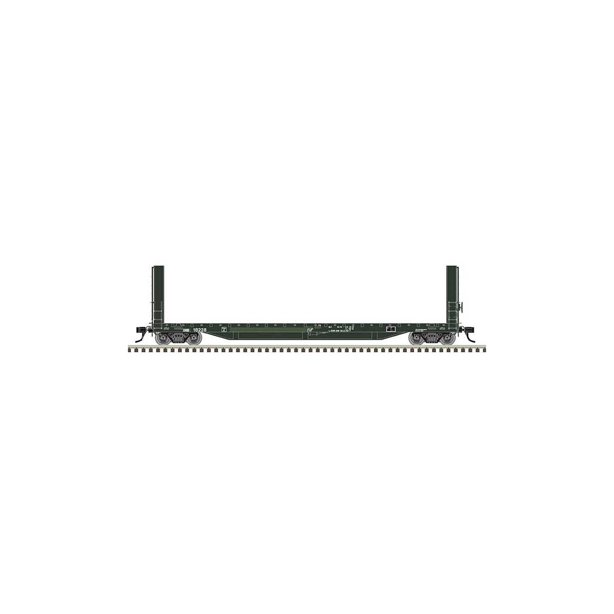 51`6` Bulkhead Flatcar - Ready to Run - Master(R) -- Indiana Harbor Belt 18325 (blac, HO, Atlas Model Railroad Co. 20007104