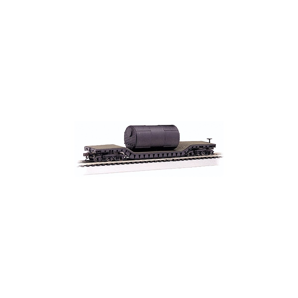 Depressed-Center Flatcar - Ready to Run - Silver Series(R) -- With Boiler Load (black, Unlett, N, Bachmann Industries 71395