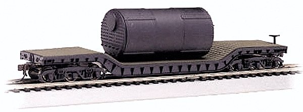 Depressed-Center Flatcar - Ready to Run - Silver Series(R) -- With Boiler Load (black, Unlett, N, Bachmann Industries 71395