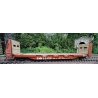 Bulkhead Flatcar - 3-D Resin & Laser-Cut Wood Kit -- Louisville & Nashville 22505 (brown, white), HO, State Tool & Die 722