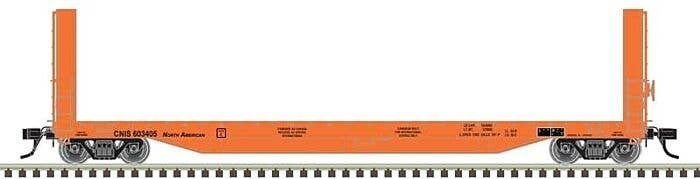 51`6` Bulkhead Flatcar - Ready to Run - Master(R) -- Canadian National 603417 (orang, HO, Atlas Model Railroad Co. 20007098
