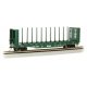 52′ Centerbeam Bulkhead Flatcar - Ready to Run -- BC Rail 52423 (green), HO, Bachmann Industries 12901