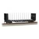 52′ Centerbeam Bulkhead Flatcar - Ready to Run -- Northern Pacific 67080 (black), HO, Bachmann Industries 12904