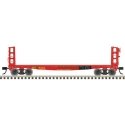 42′ Pulpwood Flatcar with Load - Ready to Run -- Maine Central 8052 (red), HO, Atlas Model Railroad Co. 20007587