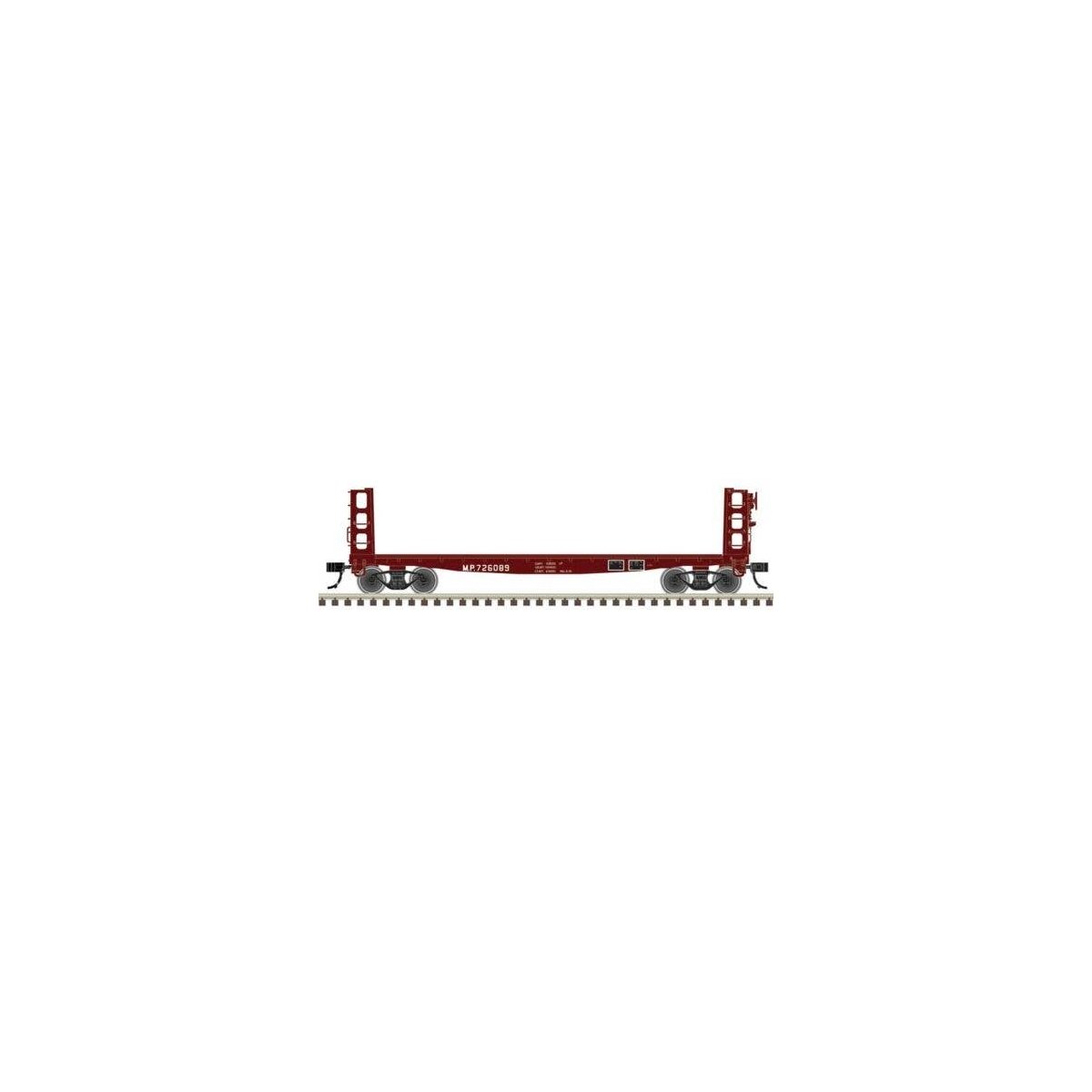42′ Pulpwood Flatcar with Load - Ready to Run -- Missouri Pacific 726089 (Boxcar Red), N, Atlas Model Railroad Co. 50006952