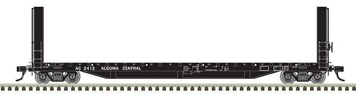 51`6` Bulkhead Flatcar - Ready to Run - Master(R) -- Algoma Central 2412 (black, whi, HO, Atlas Model Railroad Co. 20007088