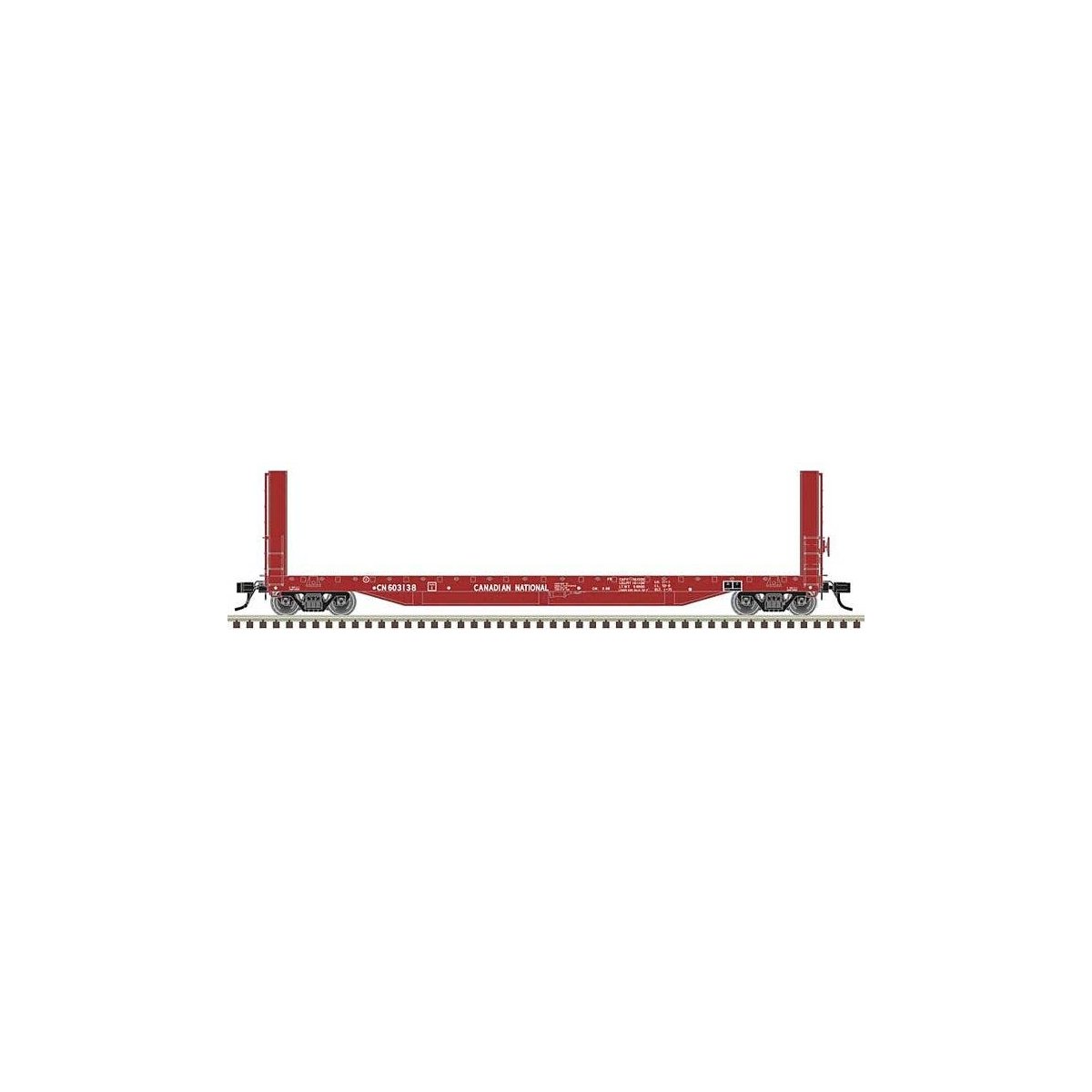 51`6` Bulkhead Flatcar - Ready to Run - Master(R) -- Canadian National 603138 (Boxca, HO, Atlas Model Railroad Co. 20007094
