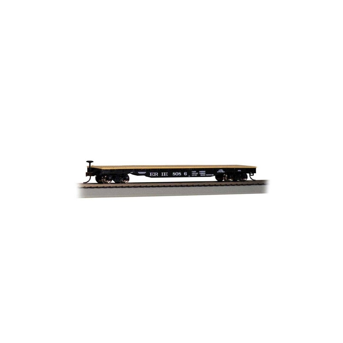 52′ Flatcar - Ready to Run - Silver Series(R) -- Erie 8086 (black), HO, Bachmann Industries 17307