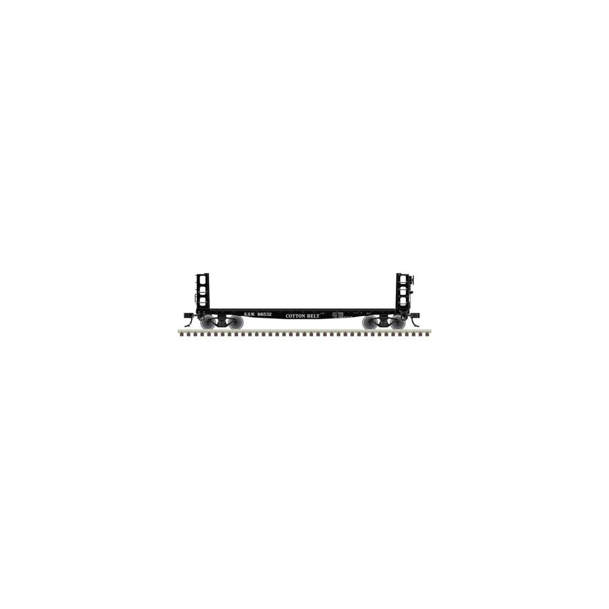 42′ Pulpwood Flatcar with Load - Ready to Run -- Cotton Belt SSW 88543 (black), HO, Atlas Model Railroad Co. 20007591