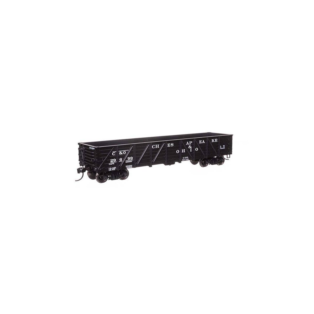 40′ 50-Ton Drop Bottom Gondola - Ready to Run -- Chesapeake & Ohio 29699, HO, WalthersMainline 56107