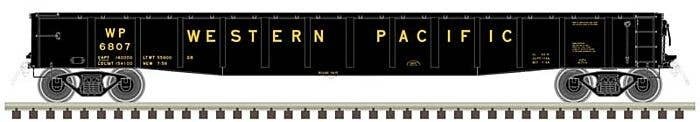 ACF 70-Ton 52′ Gondola - Ready to Run - Master(R) -- Western Pacific 6821 (black, yel, N, Atlas Model Railroad Co. 50006422