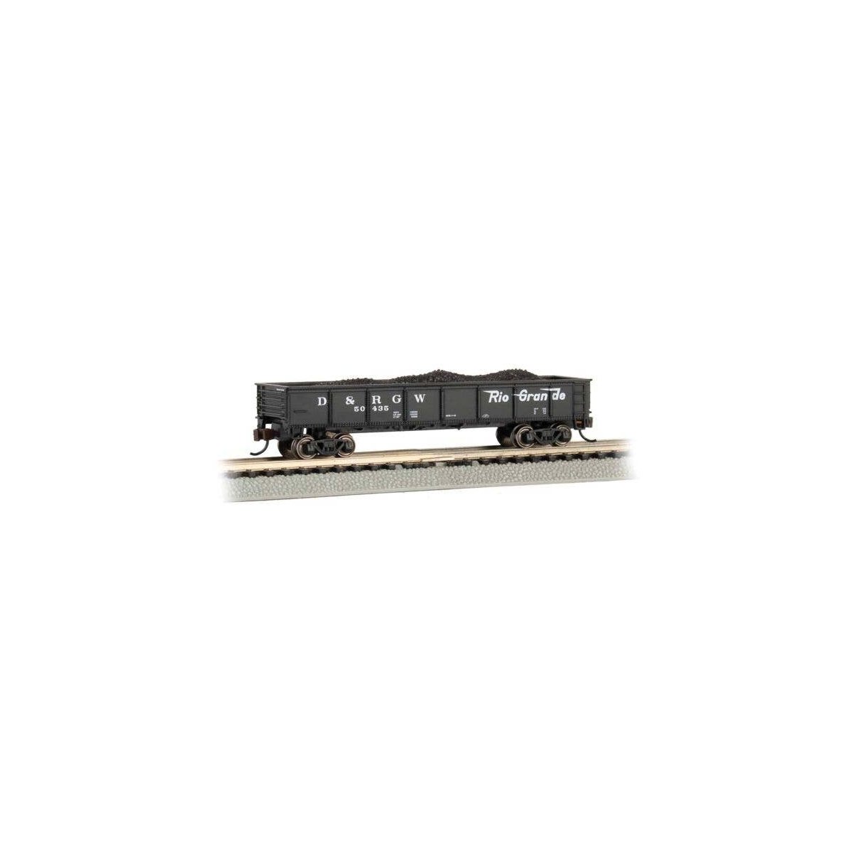 40′ Steel Gondola with Load - Ready to Run -- Denver & Rio Grande Western 50435 (black, Flyin, N, Bachmann Industries 17254