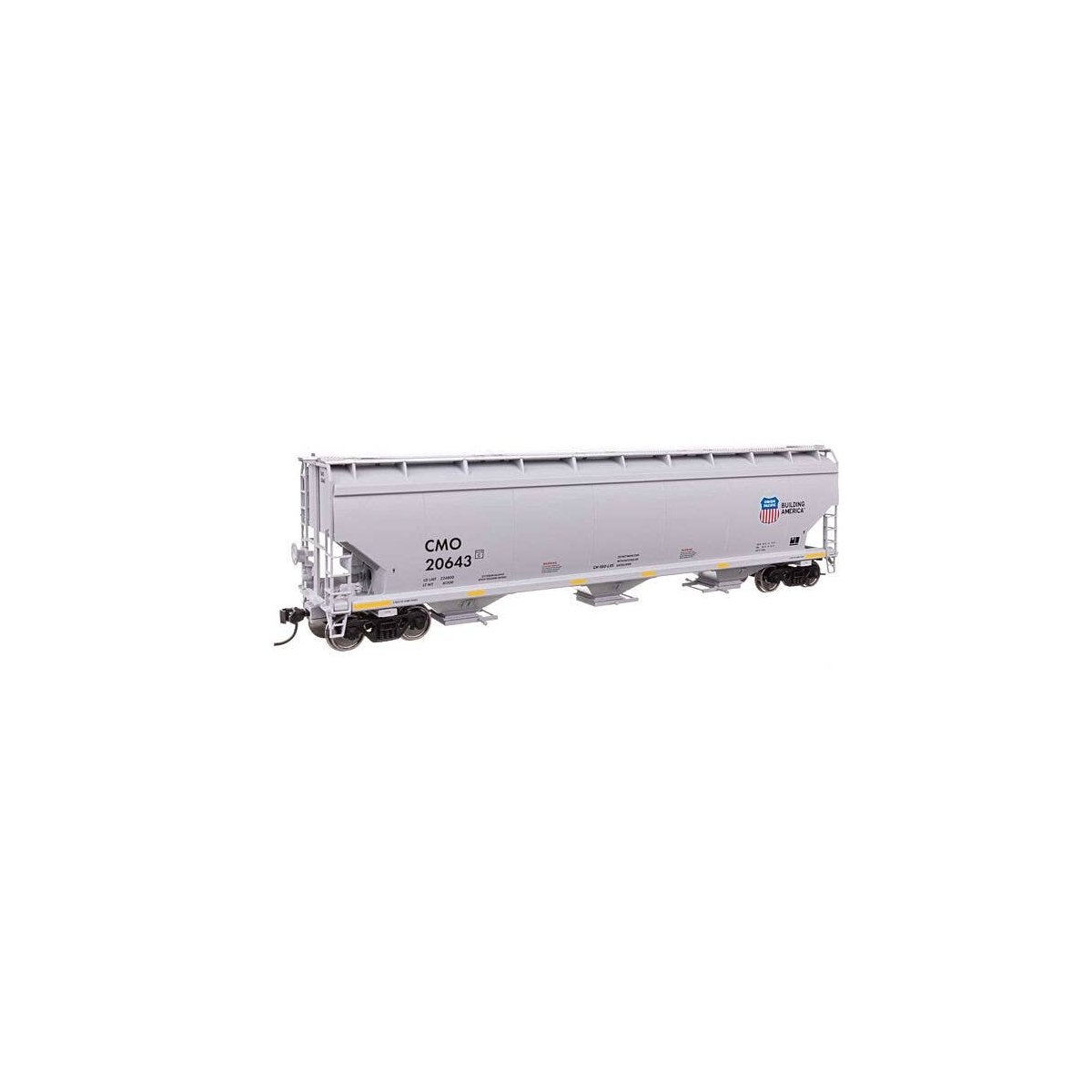 60′ NSC 5150 3-Bay Covered Hopper - Ready to Run -- Union Pacific(R) 20643, HO, WalthersMainline 7747