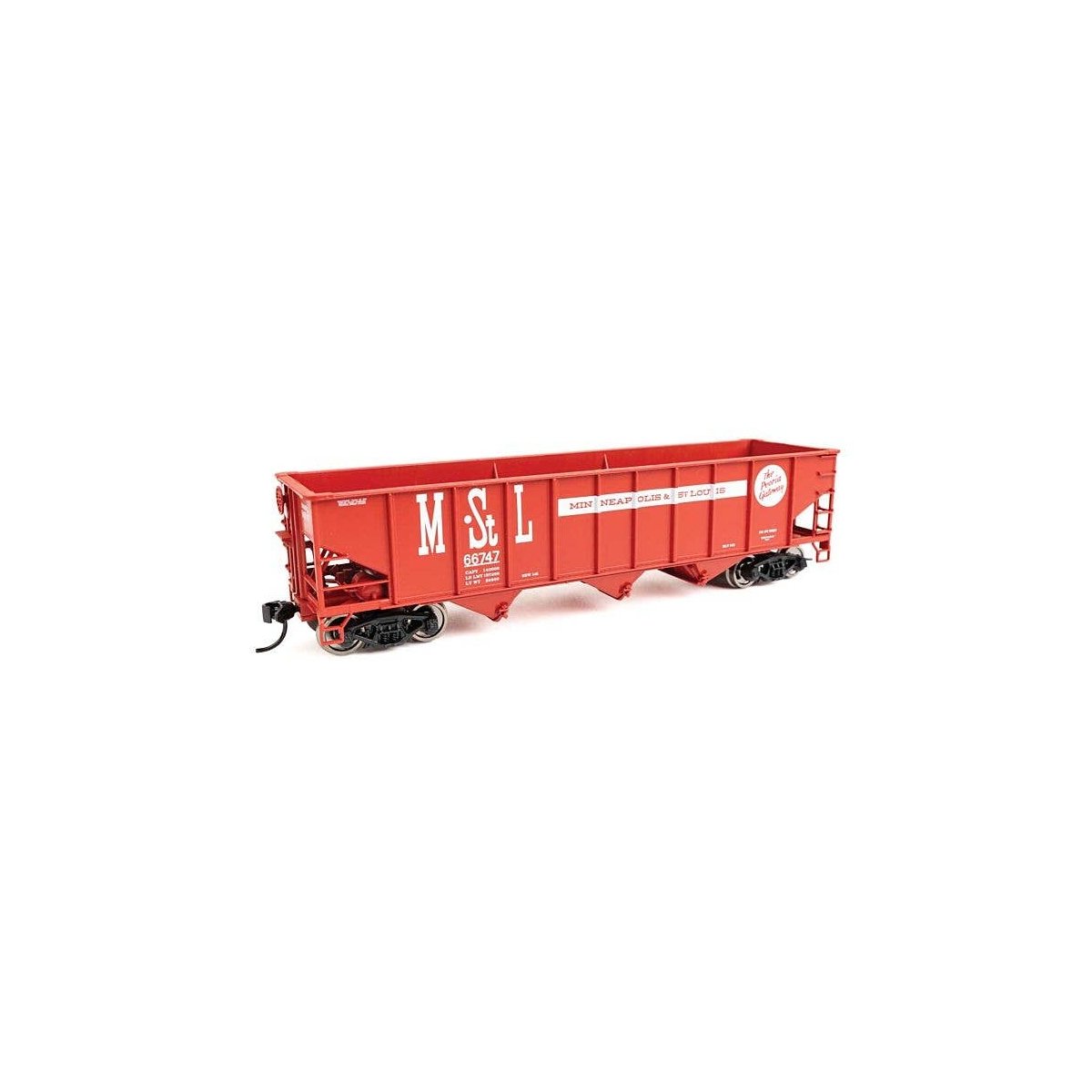 70-Ton AAR 3-Bay Open Hopper - Ready to Run -- Minneapolis & St. Louis 66656, HO, WalthersMainline 56714