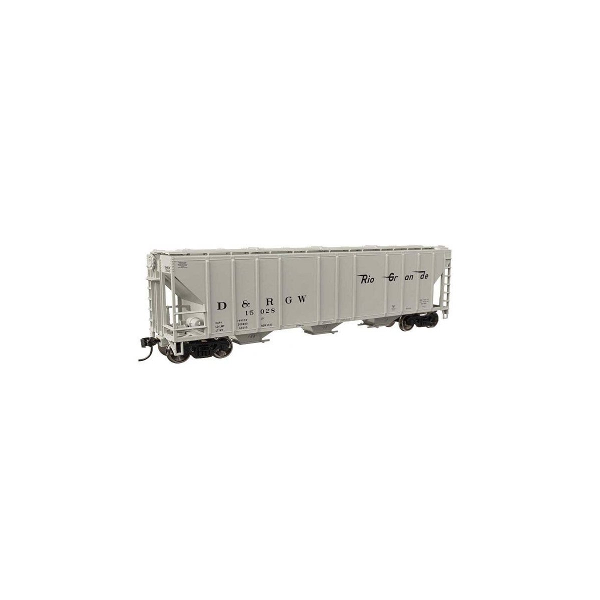 50′ Pullman-Standard PS2-CD 4427 3-Bay Covered Hopper - Ready to Run -- Denver & Rio Grande Wes, HO, WalthersMainline 49409