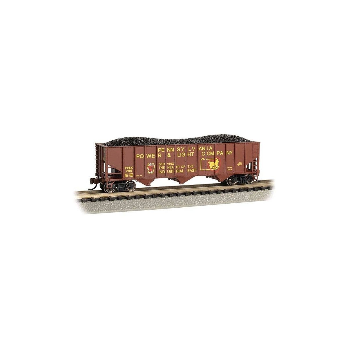 Bethlehem Steel 100-Ton 3-Bay Hopper - Ready to Run -- Pennsylvania Power & Light 286 (Boxcar, N, Bachmann Industries 18755