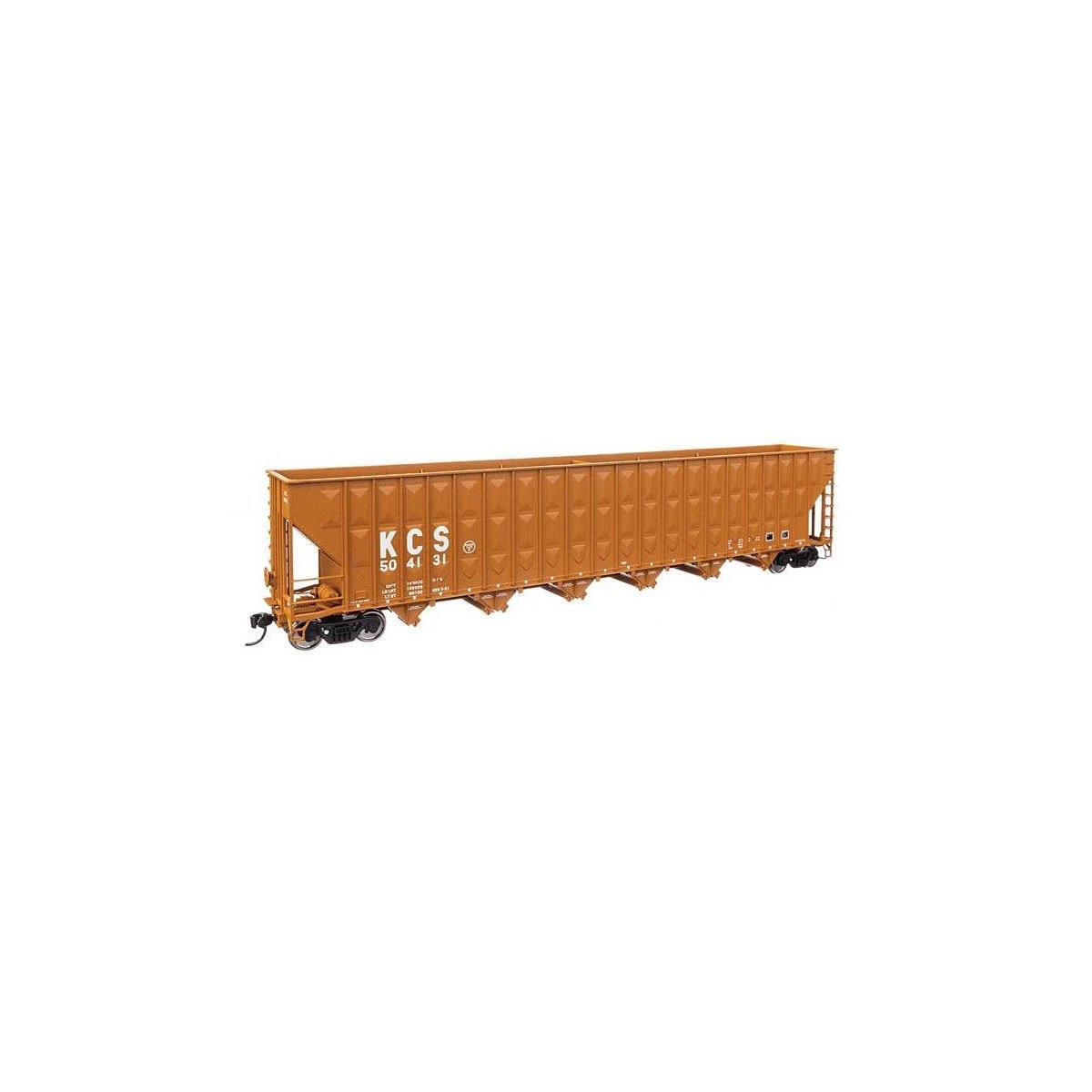 73′ Greenville 7,000 Cubic Foot Wood Chip Hopper - Ready to Run -- Kansas City Southern 504131, HO, WalthersMainline 56349