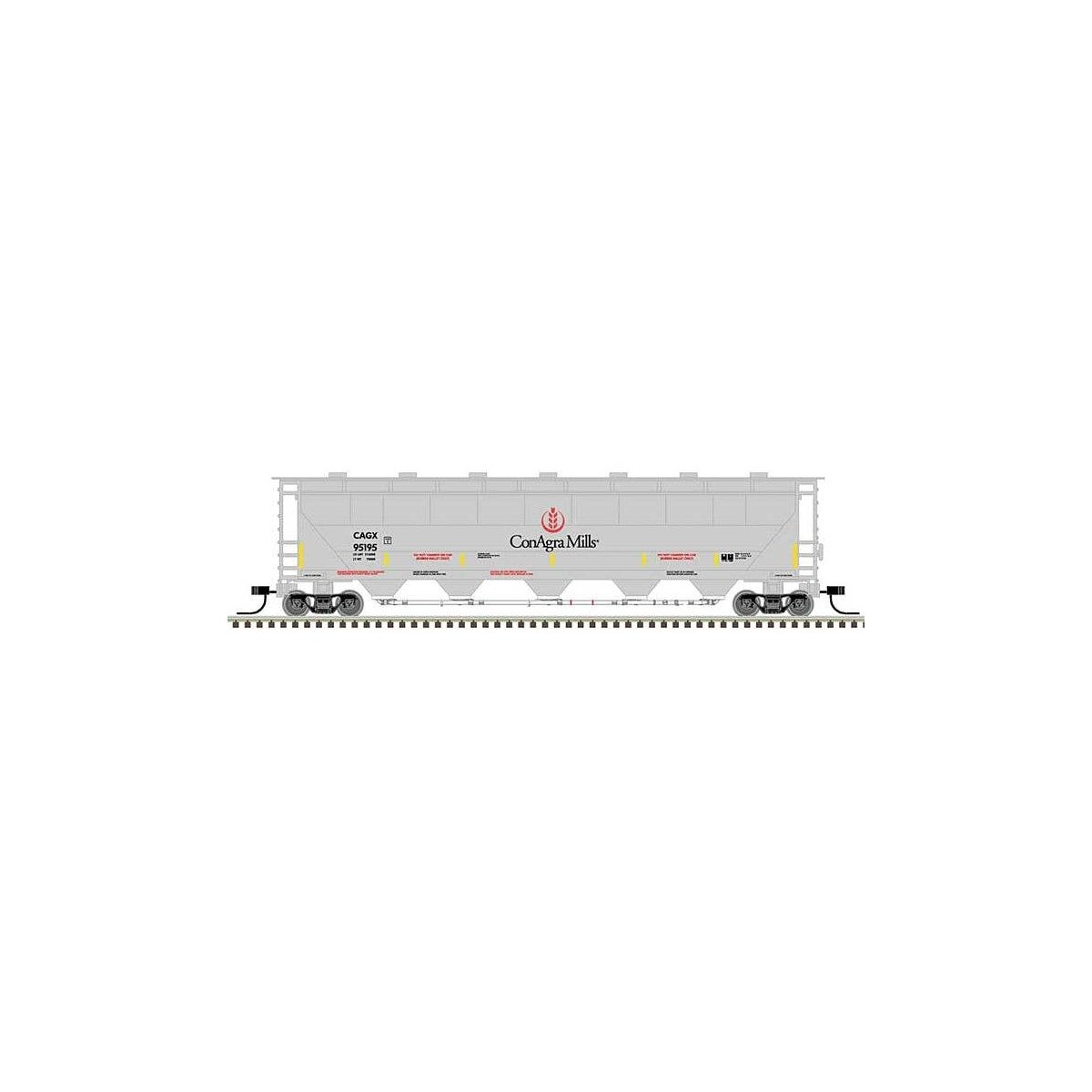 Trinity PD5000 Covered Hopper - Ready to Run -- ConAgra Mills CAGX 95121 (gray, red), N, Atlas Model Railroad Co. 50005671