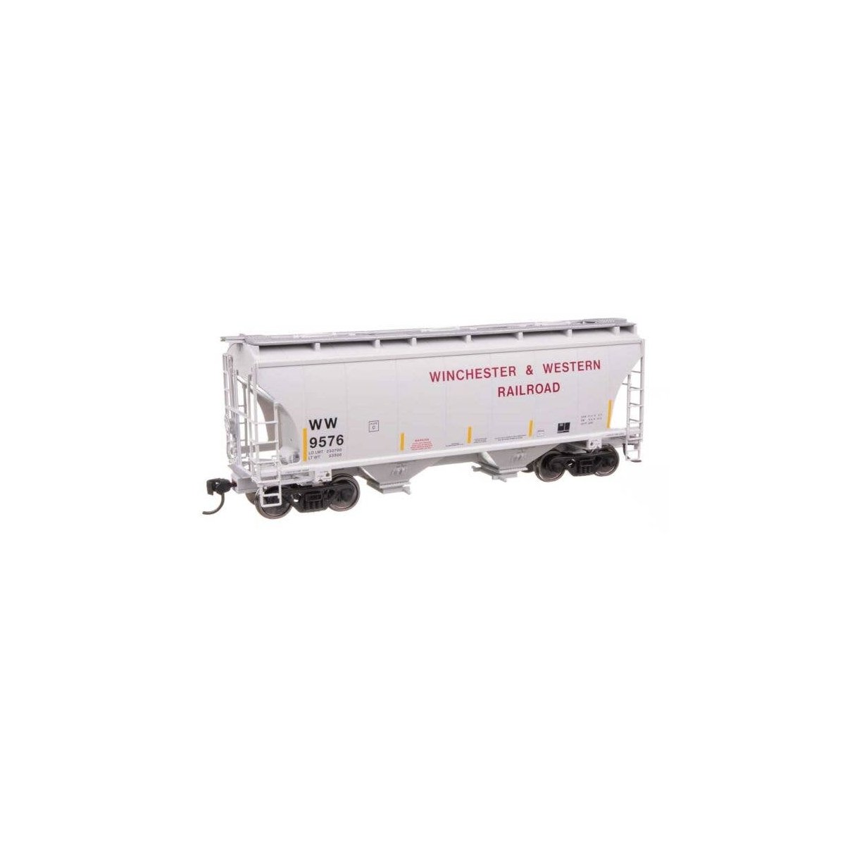 39′ Trinity 3281 2-Bay Covered Hopper - Ready-to-Run -- Winchester & Western 9576, HO, WalthersMainline 49330