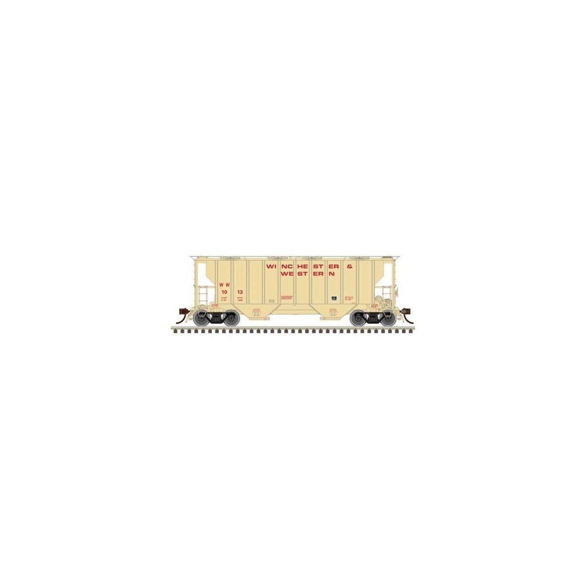 Portec 3000 2-Bay Covered Hopper - Ready to Run - Master(R) -- Winchester & Western , HO, Atlas Model Railroad Co. 20007702
