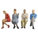Pedestrians -- Seated Travellers (Set 3) pkg(4), G, Preiser Kg 45123