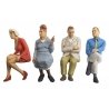 Pedestrians -- Seated Travellers (Set 3) pkg(4), G, Preiser Kg 45123