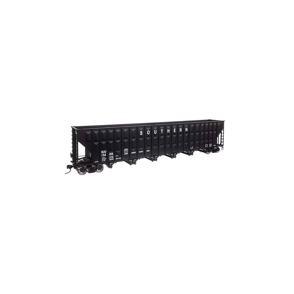 73′ Greenville 7,000 Cubic Foot Wood Chip Hopper - Ready to Run -- Southern Railway 134195 (bla, HO, WalthersMainline 56371