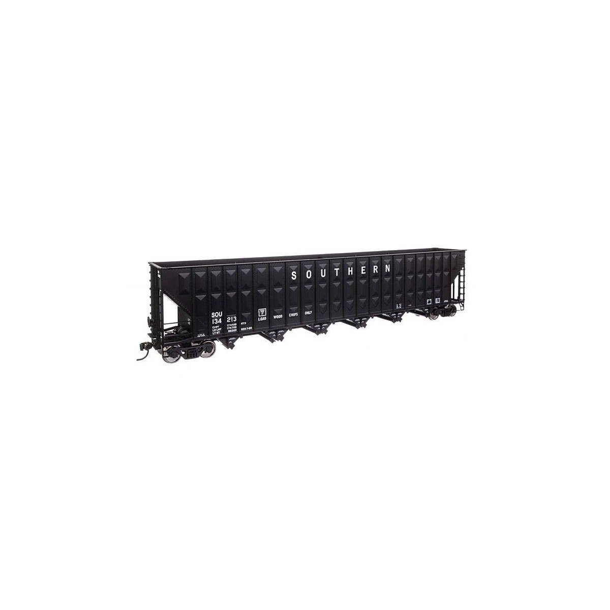 73′ Greenville 7,000 Cubic Foot Wood Chip Hopper - Ready to Run -- Southern Railway 134213 (bla, HO, WalthersMainline 56372
