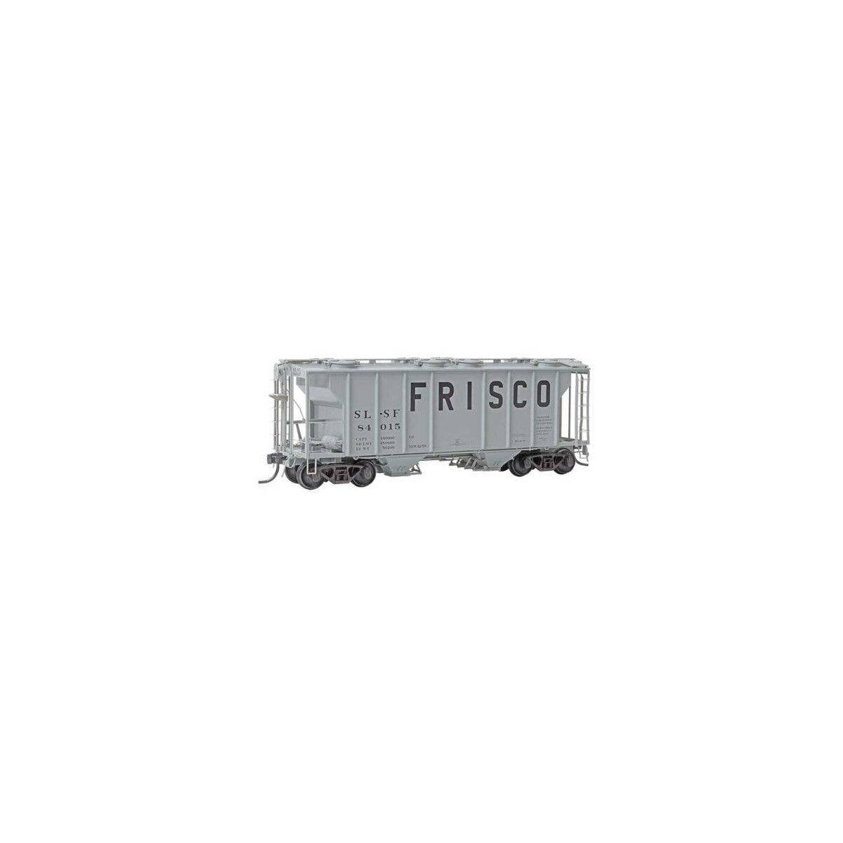 PS-2 2-Bay Covered Hopper - Ready to Run -- St. Louis-San Francisco 84015 (As-Built, gray,, HO, Kadee Quality Products 8054
