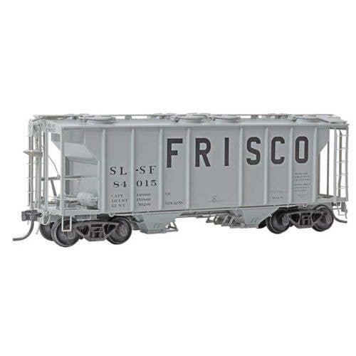 PS-2 2-Bay Covered Hopper - Ready to Run -- St. Louis-San Francisco 84015 (As-Built, gray,, HO, Kadee Quality Products 8054