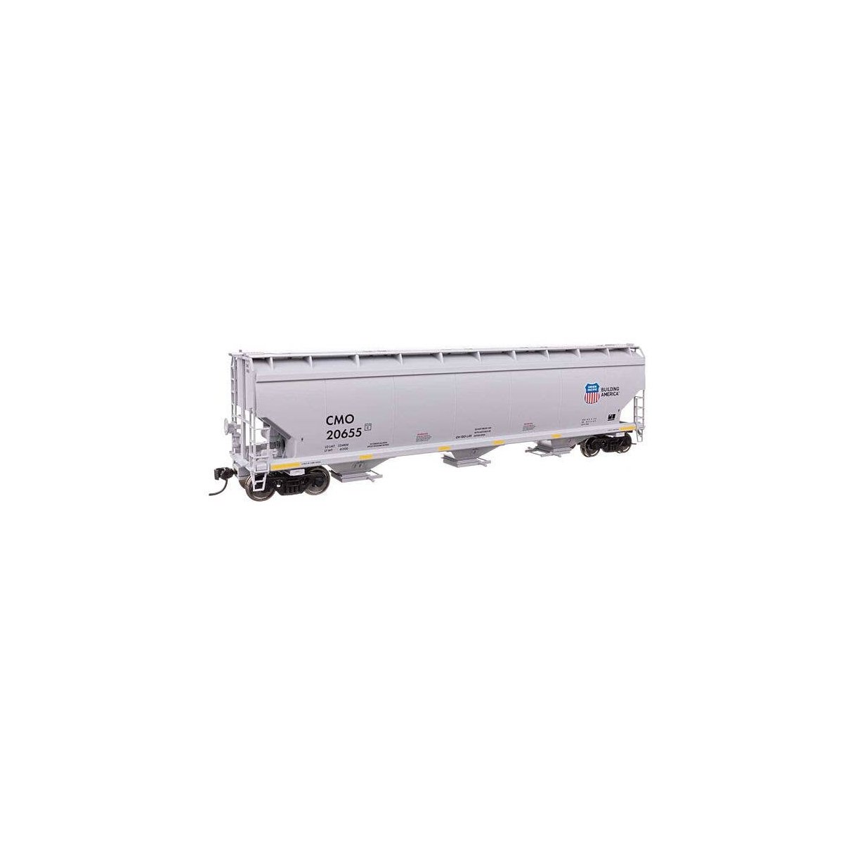 60′ NSC 5150 3-Bay Covered Hopper - Ready to Run -- Union Pacific(R) 20655, HO, WalthersMainline 7748