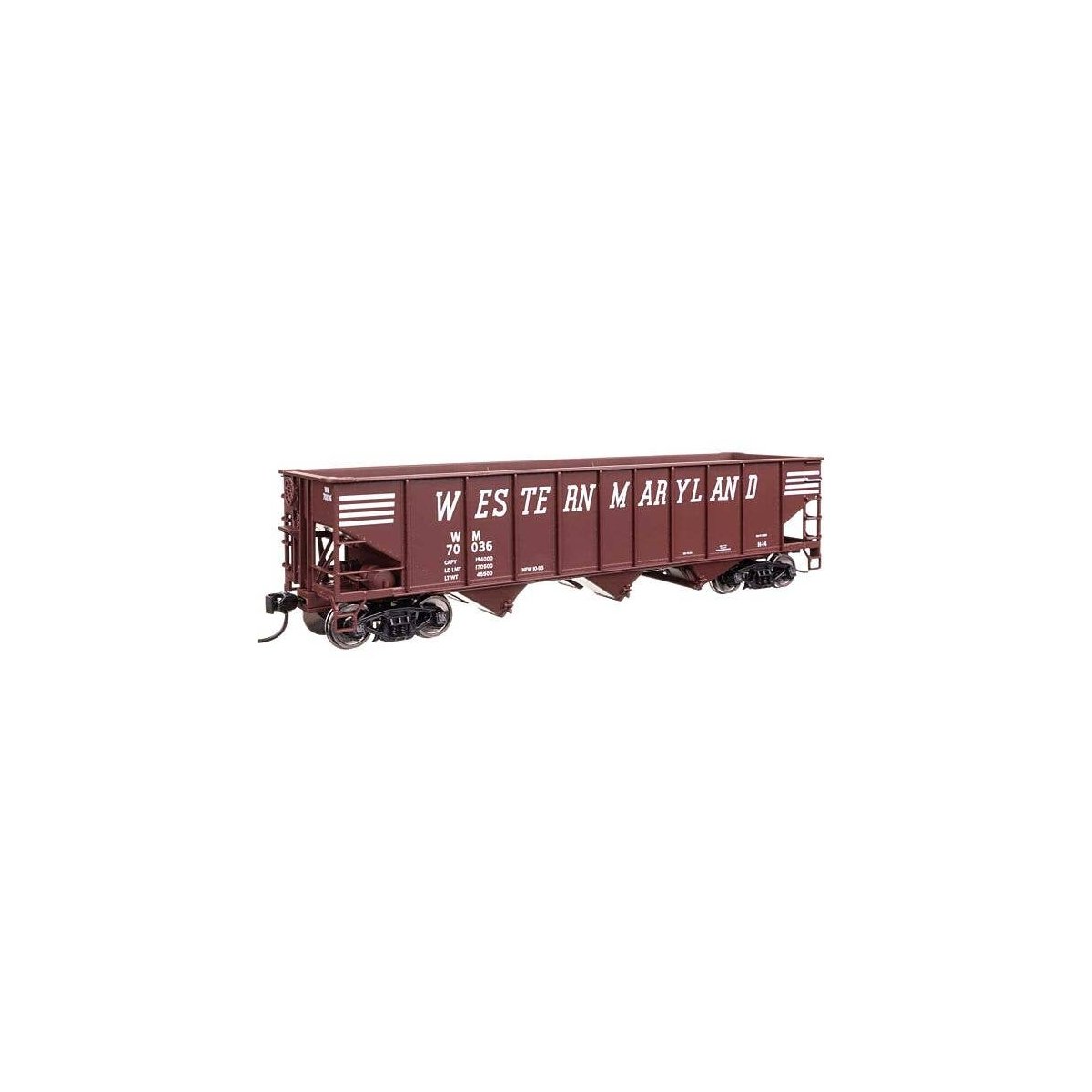 70-Ton AAR 3-Bay Open Hopper - Ready to Run -- Western Maryland 70036, HO, WalthersMainline 56758