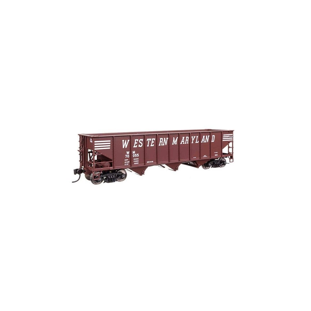70-Ton AAR 3-Bay Open Hopper - Ready to Run -- Western Maryland 70055, HO, WalthersMainline 56759