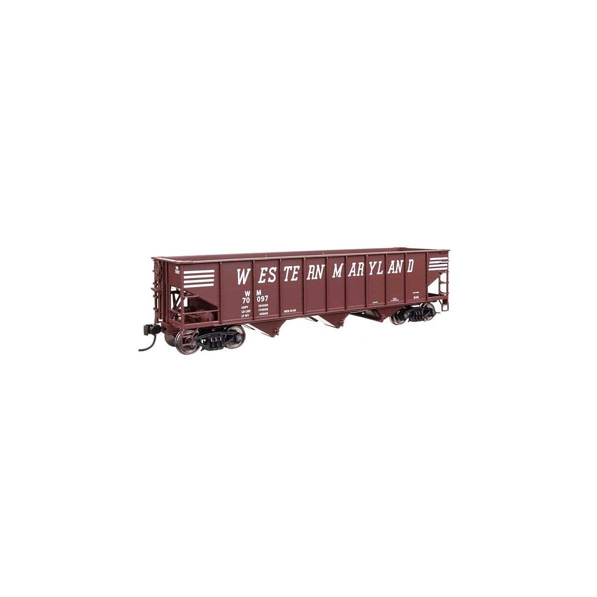 70-Ton AAR 3-Bay Open Hopper - Ready to Run -- Western Maryland 70097, HO, WalthersMainline 56760