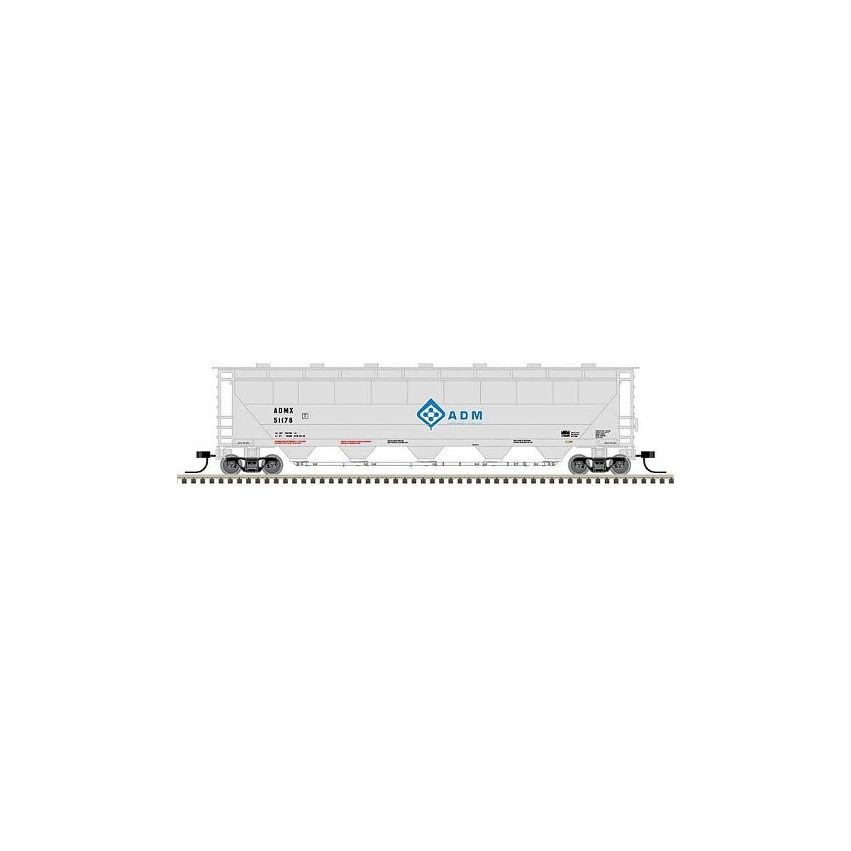 Trinity PD5000 Covered Hopper - Ready to Run -- Archer-Daniels-Midland 51224 (white, , N, Atlas Model Railroad Co. 50005667