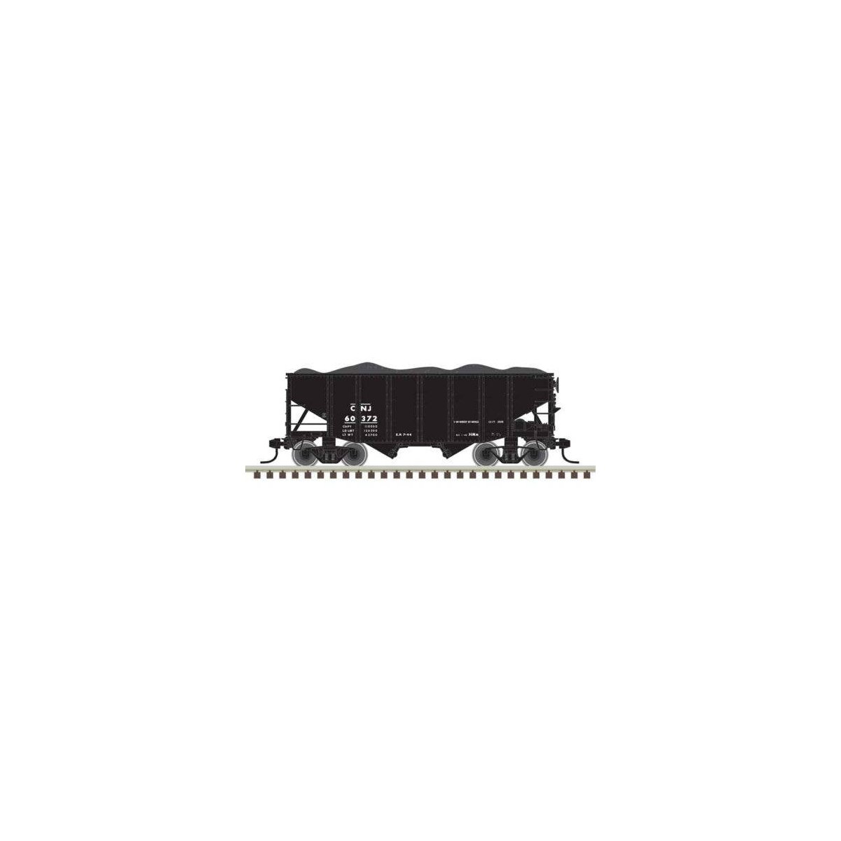55-Ton Fishbelly Hopper with Load 3-Pack - Ready to Run -- Central Railroad of New Je, N, Atlas Model Railroad Co. 50007212