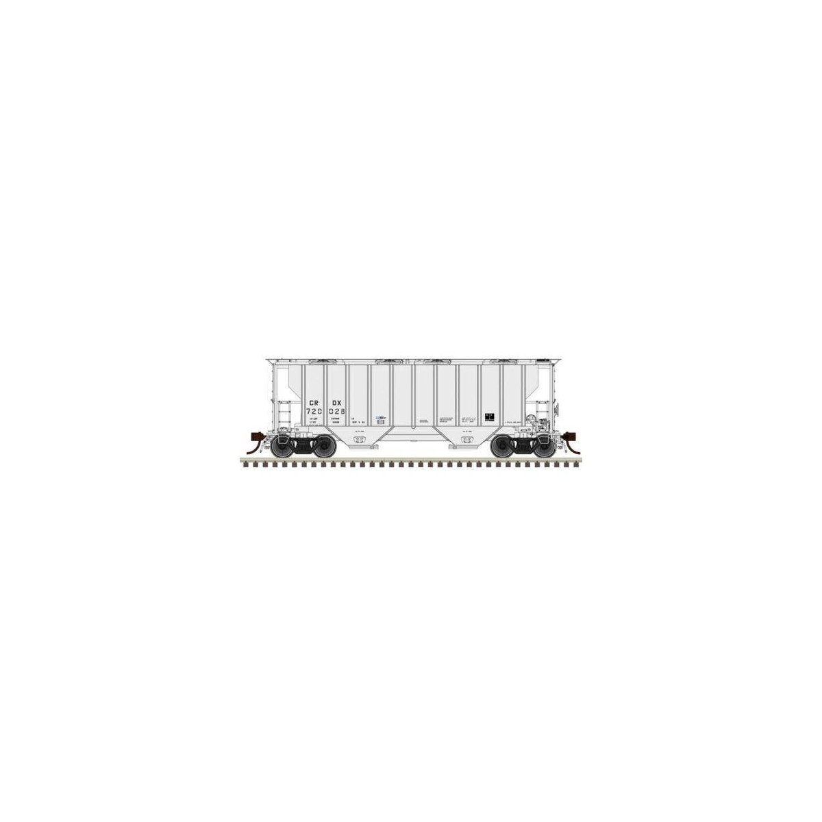 Portec 3000 2-Bay Covered Hopper - Ready to Run - Master(R) -- Chicago Freight Car L, HO, Atlas Model Railroad Co. 20007691