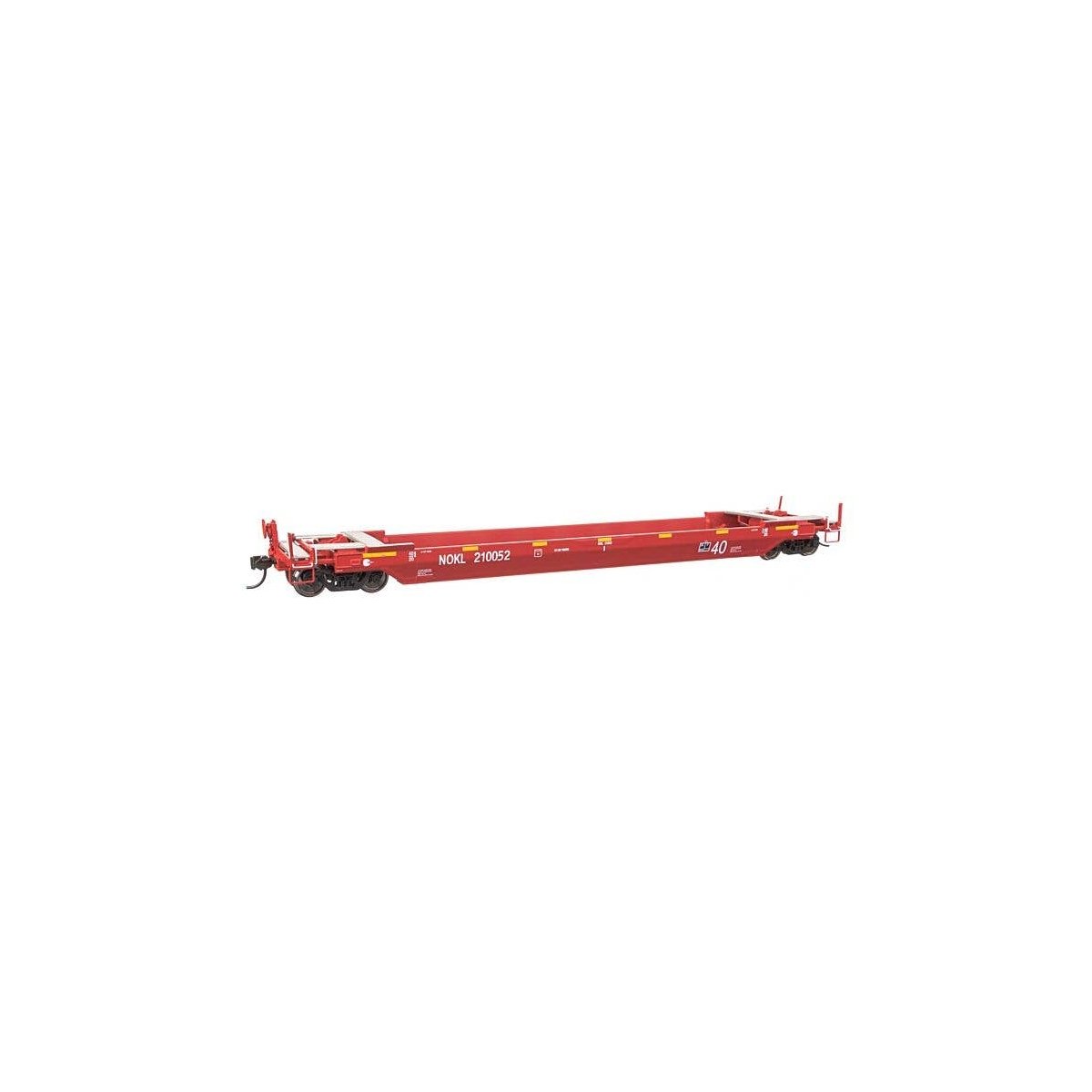 Gunderson Rebuilt All-Purpose 40′ Well Car - Ready-To-Run -- Northwestern Oklahoma Railroad (red), HO, WalthersProto 109134