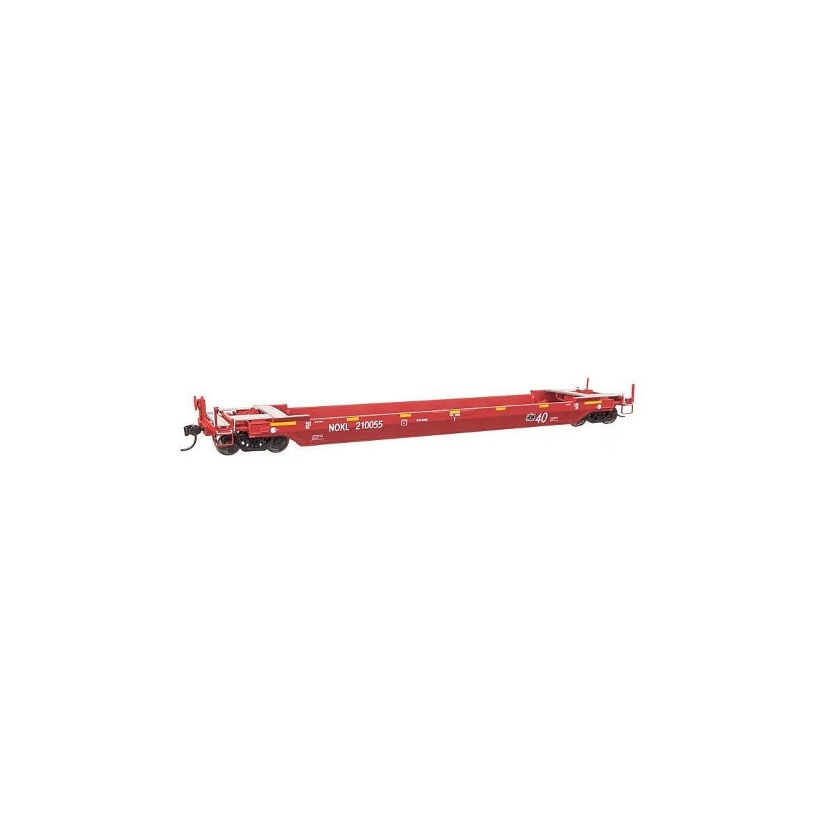 Gunderson Rebuilt All-Purpose 40′ Well Car - Ready-To-Run -- Northwestern Oklahoma Railroad (red), HO, WalthersProto 109135