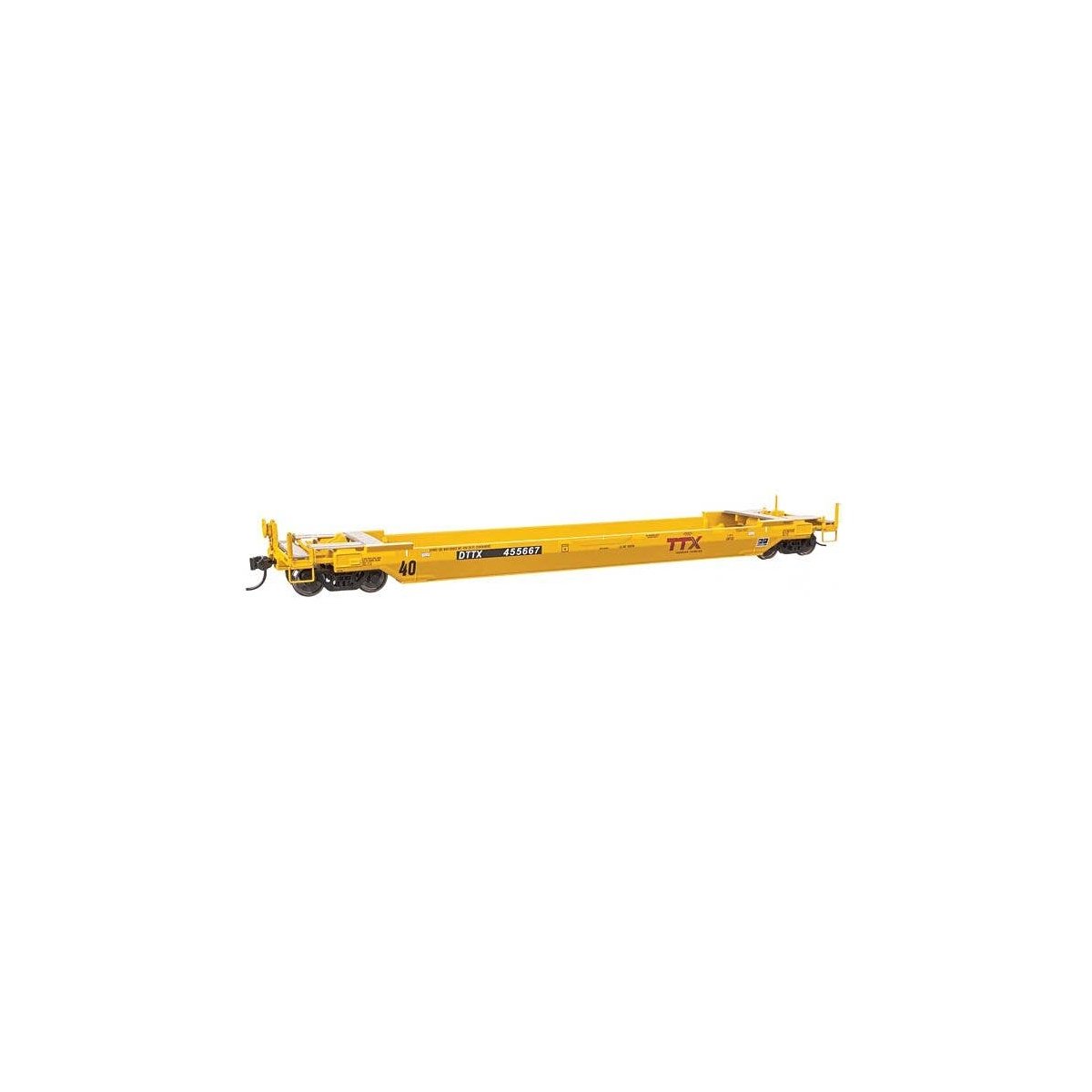 Gunderson Rebuilt All-Purpose 40′ Well Car - Ready-To-Run -- DTTX (Forward Thinking) 455667, HO, WalthersProto 109144