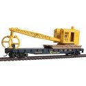 Flatcar with Logging Crane - Ready to Run -- Chessie System B&O (blue, yellow), HO, WalthersTrainline 1782