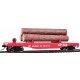 Log Dump Car with 3 Logs - Ready to Run -- CP Rail 304866 (red), HO, WalthersTrainline 1771