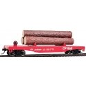 Log Dump Car with 3 Logs - Ready to Run -- CP Rail 304866 (red), HO, WalthersTrainline 1771