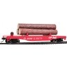 Log Dump Car with 3 Logs - Ready to Run -- CP Rail 304866 (red), HO, WalthersTrainline 1771