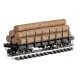 Log Car -- Flat with Logs (Painted, Unlettered), G, Bachmann Industries 98470