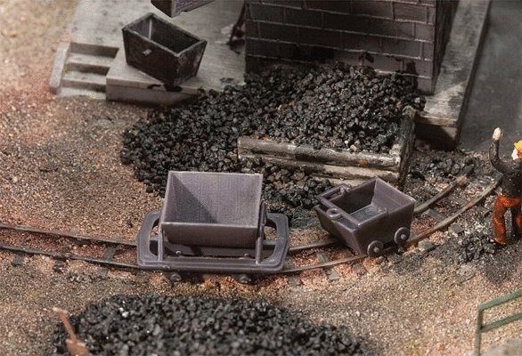 Trolleys & Mining Dump Carts - Kit -- HOe Gauge, 2 of Each, HOn2, Faller Gmbh 180916
