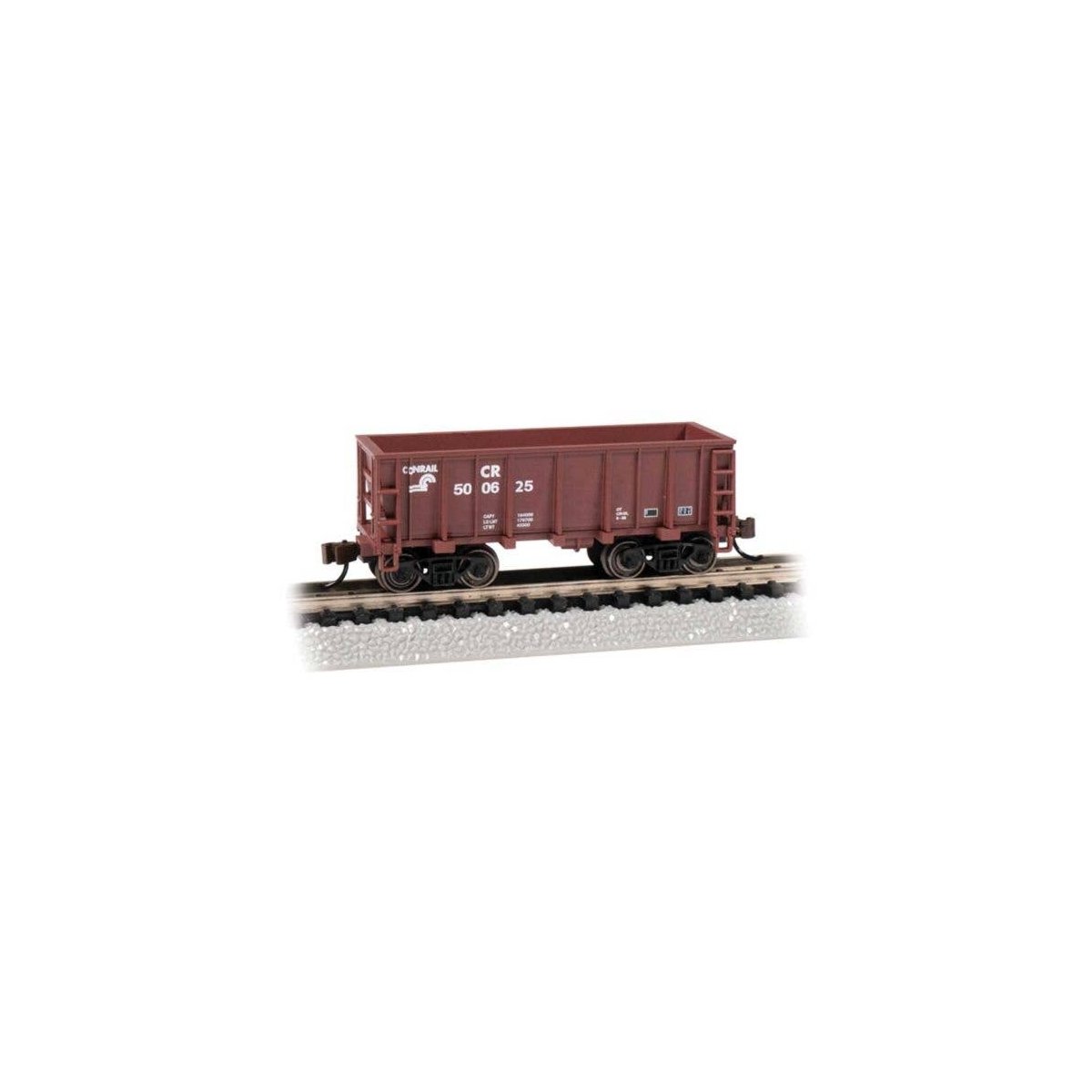 Flat-Bottom Ore Car - Ready to Run -- Conrail 500625 (Boxcar Red), N, Bachmann Industries 18659