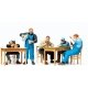 Railroad Personnel -- US Railroad Personnel on Break, Loose Chairs & Table Included, pkg(5), O, Preiser Kg 65357